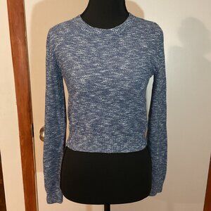 Forever 21 Blue Cropped Sweater | Long Sleeve Knit | Women’s Size Small